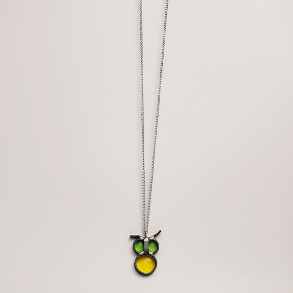 Who Wants Me?! Cute Vintage Glass Owl Pendant Charm Long Necklace Silver Tone - Picture 2 of 7